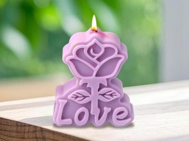 Molde silicona rosa LOVE